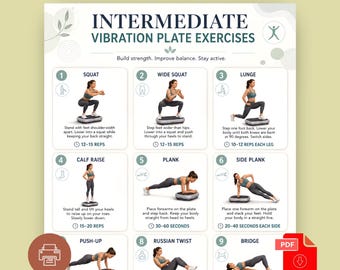 Intermediate Vibration Plate Exercises PDF | Whole Body Vibration Workout Plan | Lymphatic Drainage Exercise Chart