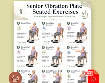 Senior Vibration Plate Seated Exercises PDF | Lymphatic Drainage Workout Plan (Digital Download)