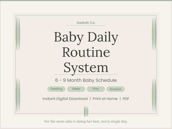 6–9 Month Baby Routine Printable | Baby Schedule PDF | Feeding & Sleep Routine | New Mom Planner | Daily Baby Rhythm Guide| Instant Download