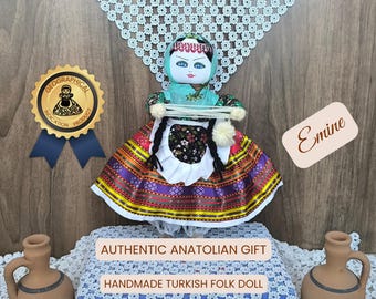 Minimalist Handmade Doll – Cappadocia Neutral Textile Decor, Soğanlı Valley Artisan Figure, Scandinavian Style Accent Piece - Baby Emine