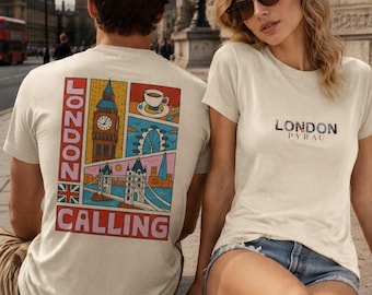 London Calling Shirt, Vintage Landmarks Design in 100% Cotton