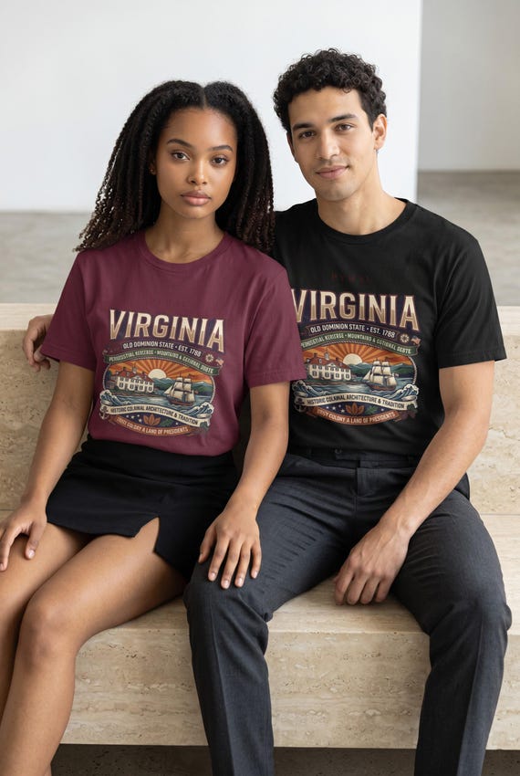 Vintage Virginia Tee: Classic State Shirt (Multiple Colors)