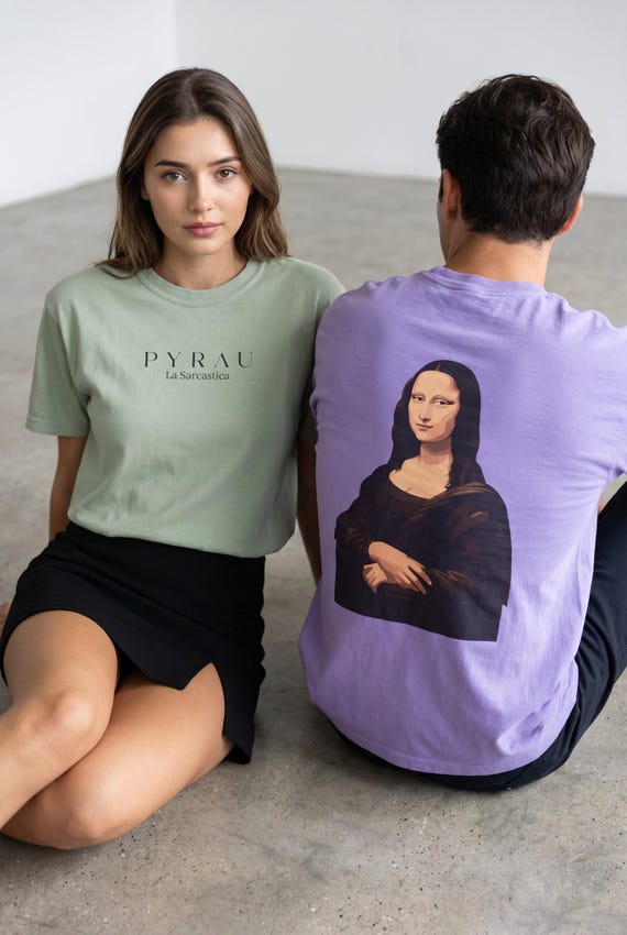 Mona Lisa Vintage Tee, Soft Garment-Dyed Cotton (Unisex S-4XL)