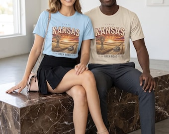 Kansas Shirt | Vintage T-Shirt | Gift |  American State Tee | USA Travel Shirt