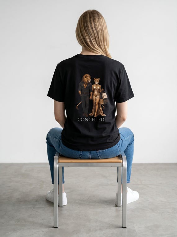 Leo Zodiac Tee: Subtle Lion Design - Soft Black Cotton