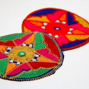 Round Appliques, Banjara Patches Ethnic Jacket Patches (2 Piece) or 4 pc