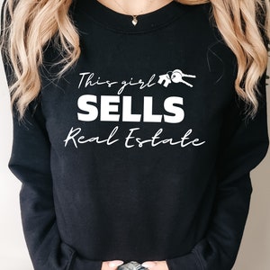 This girl sells Real Estate Sweater| Real Estate Sweater | Realtor | Women | Custom Sweater