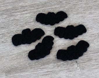 Wool Felt Bat Figurines- Set of 3, 5 or 10- Halloween Tiered Tray Decor, Fall Bowl Filler- Handmade Autumn Gift- Approx. 1.25" x 2.5"