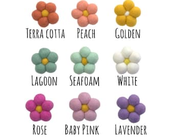 Felt Daisy Flowers- PICK YOUR COLORS- Set of 5 or 10- Spring Bowl Filler, Easter Tiered Tray Decor, Shelf Sitter- Approx 1 7/8"