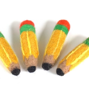 Pencil Felt Craft Shapes- Back to School Classroom Teacher Decor- First Day of School- 100% Wool Felt- Approx 2.75" x 0.75"