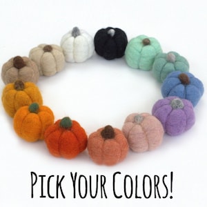 Felt Pumpkins- PICK Your Colors- Fall Tiered Tray, Autumn Shelf Sitter, Halloween Decor, Thanksgiving Harvest, Wool Cat Toy- 1.5" Pumpkins