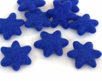 Star of David Felt Shapes- SET of 3, 5, or 10- Blue Hanukkah Bowl Filler, Winter Tiered Tray, DIY Craft, Home Decor- 100% Wool- Approx. 2"