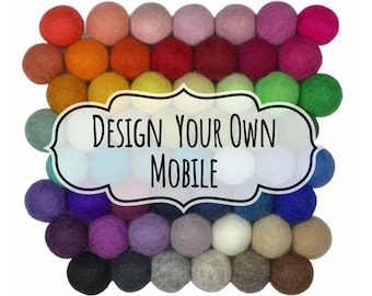 Design Your Own Felt Ball Mobile- 100% Wool Felt Balls- Custom Handmade Baby Shower Gift- Ecofriendly & Sustainable