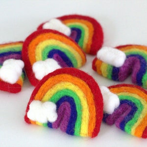 Felt Rainbow & Cloud Home Decor Felt Shapes- ROYGBIV- Craft, Home Decor, Photo Prop- 100% Wool Felt