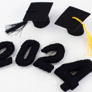 2024 Graduation Decor Shapes Choose from 2024 Number Set and Mortar Board Caps with Tassels image 2