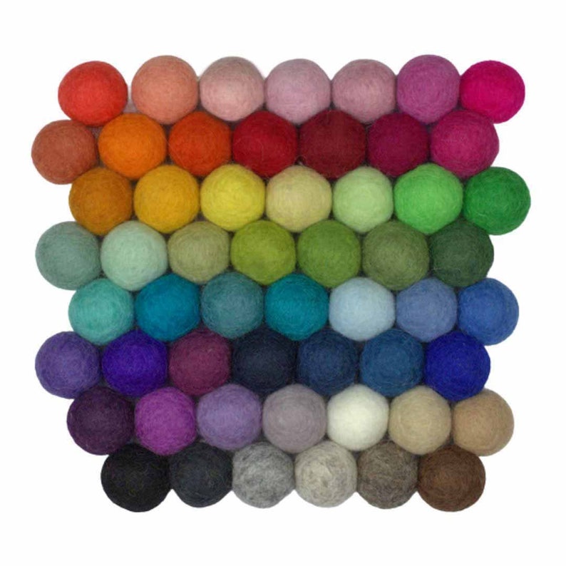 Design Your Own Felt Ball Garland 1 Felt Balls 100% Wool Custom Pick Your Colors, Personalized Design Holiday Home Decor, Christmas image 3