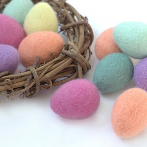 Felt Easter Eggs- Approx 1.75-2" Tall- Pick 6 or 12- Bright Spring Mix- Bowl Filler, Tiered Tray, Shelf Sitter Gift, DIY Craft, Wool Cat Toy