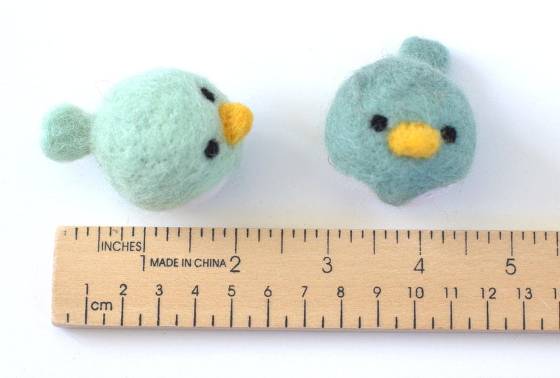 Spring Bird Chick Felt Shapes- Set of 5- 1.5x2&quot;- NEST NOT INCLUDED- Pastel Colors- Easter Bowl Filler, Home Decor Tiered Tray, Shelf Sitter