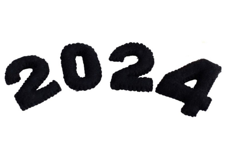 2024 Graduation Decor Shapes Choose from 2024 Number Set and Mortar Board Caps with Tassels "2024" Numbers Only