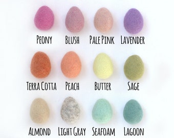 Felted Easter Eggs- PICK YOUR COLORS- Pick 6 or 12 Eggs- Spring Tiered Tray Home Decor, Crafts- 100% Wool- Approx. 1.75-2" Tall