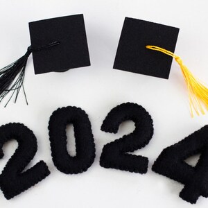 2024 Graduation Decor Shapes Choose from 2024 Number Set and Mortar Board Caps with Tassels image 3