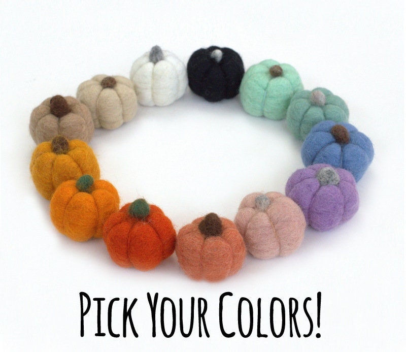 Felt Pumpkin Shapes- PICK Your Colors- Fall Tiered Tray, Autumn Shelf Sitter, Halloween Decor, Thanksgiving Harvest- 1.5" Pumpkins