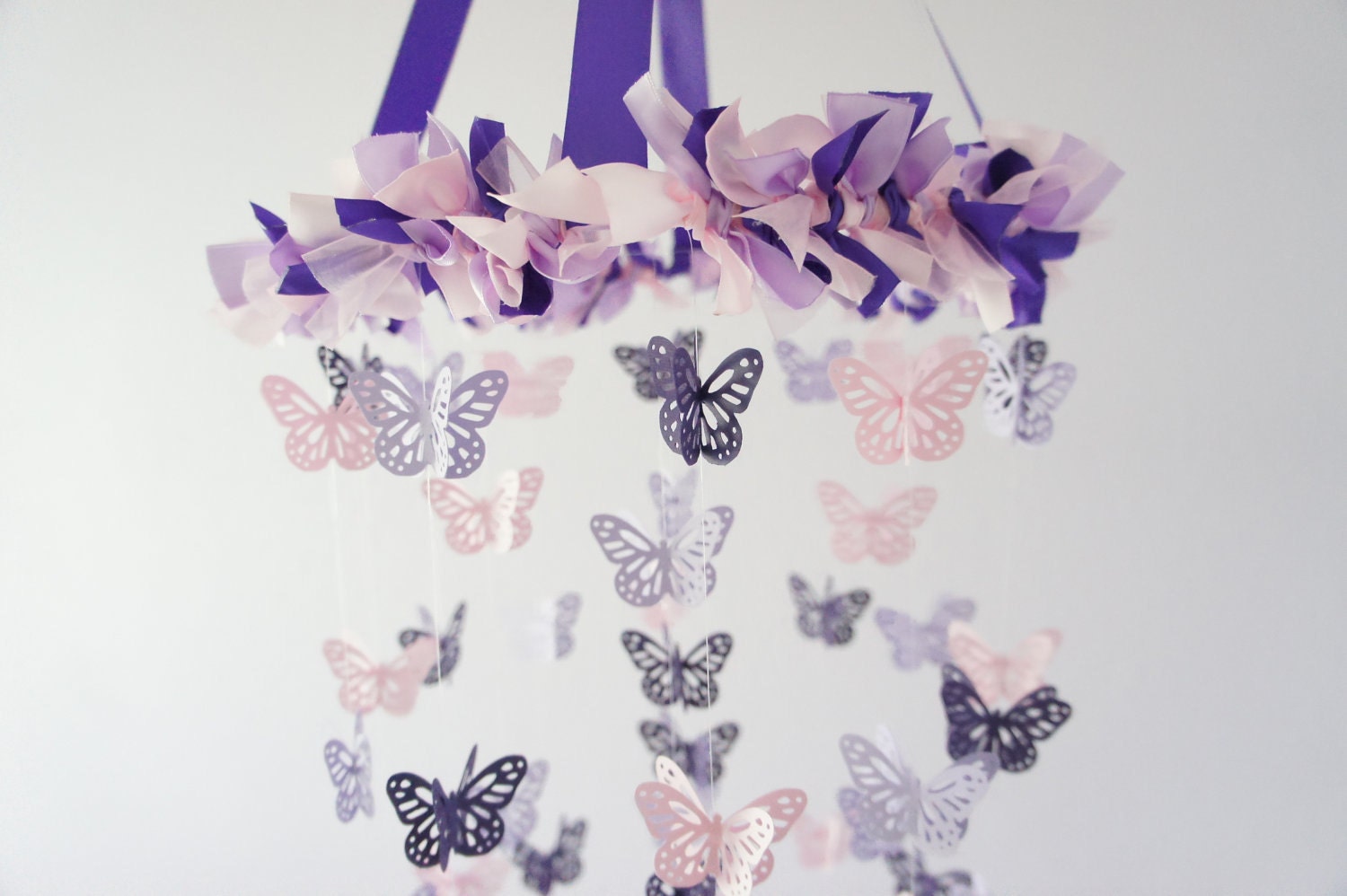 Butterfly Nursery Mobile in Purple Lavender Pink Nursery