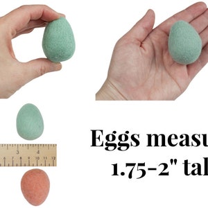 Felt Easter Eggs Approx 1.75-2 Tall Pick 6 or 12 Bright Spring Mix Bowl Filler, Tiered Tray, Shelf Sitter Gift, DIY Craft, Wool Cat Toy image 2