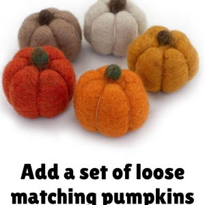 Fall Felt Pumpkin Garland, Thanksgiving Mantel Decor - Orange Brown - 1" Balls, 1.5" Pumpkins- Handmade Yes- Add 5 Pumpkins