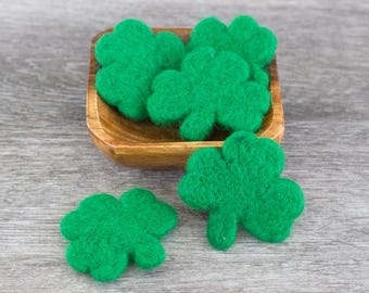 St. Patrick's Shamrock Felt Shapes- 2.5"- Set of 3, 5 or 10 - Spring Tiered Tray, Bowl Filler Decor