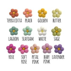 Felt Daisy Flowers - PICK YOUR COLORS - Set of 5 or 10 - Spring Bowl Filler, Easter Tiered Tray Decor - Approx 1 7/8"- Handmade