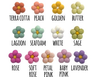 Felt Daisy Flowers - PICK YOUR COLORS - Set of 5 or 10 - Spring Bowl Filler, Easter Tiered Tray Decor - Approx 1 7/8"- Handmade