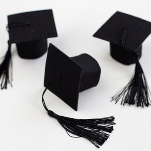 2024 Graduation Decor Shapes Choose from 2024 Number Set and Mortar Board Caps with Tassels 3 Caps/Black Tassel