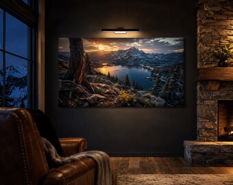 Dark Mountain Canvas Print, Colorado Alpine Landscape Wall Art