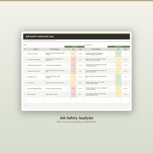 Vorlage für Arbeitsanweisungen, Gefährdungsbeurteilung (JSA), Baustellensicherheit (Excel/Tabellen) Bild 2