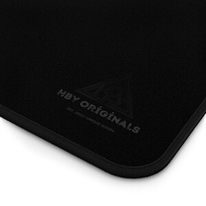 Solide schwarze Schreibtischmatte | Minimalistische Neopren-Matte, große Mausunterlage