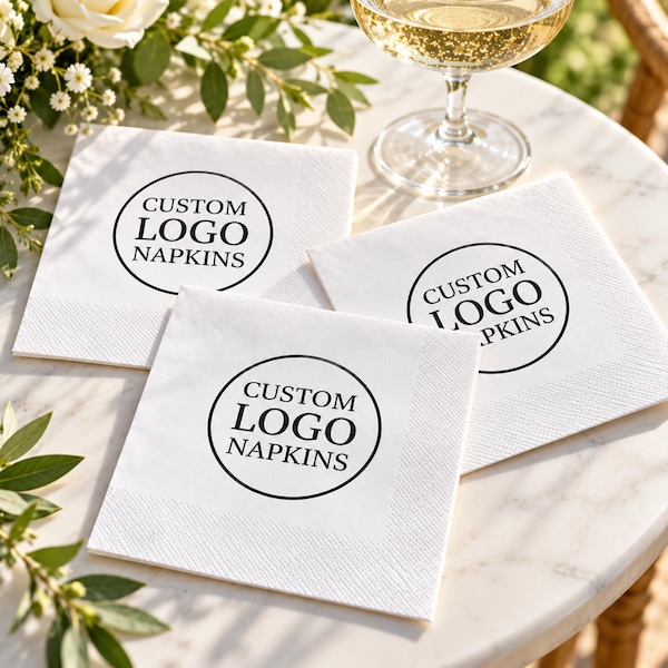 Servietten mit individuellem Logo, personalisierte Cocktailservietten mit Foto nach Ihrem Design, Servietten für Geschäftsveranstaltungen, Partydekoration