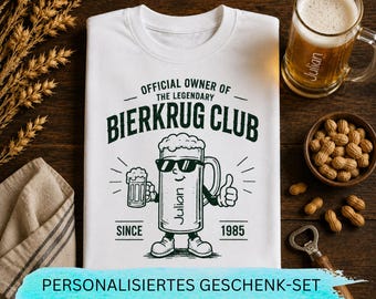 Set personalizado de jarra de cerveza y camiseta con nombre, regalo para amantes de la cerveza, Día del Padre