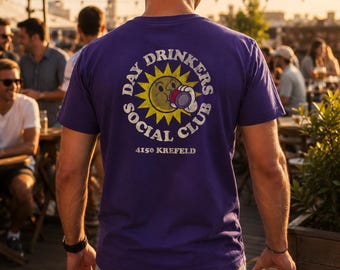 Camiseta vintage del Club Social de Bebedores Diurnos – Camiseta divertida de cerveza, regalo para despedida de soltero, estilo retro de verano Krefeld