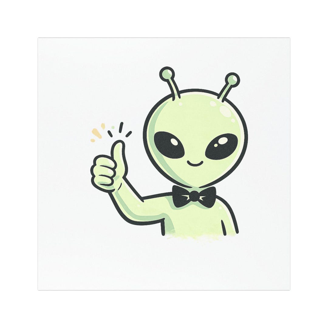 Cute Thumbs up Alien Car Magnets | Green Alien With Bow Tie, Space ...