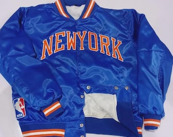 NY Knicks Bomber Jacke: Vintage 90er Jahre Satin Varsity Style Mantel