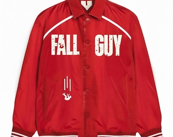 Handgefertigte The Fall Guy Rayn Gosling Red Windbreaker Bomber Jacket, Film inspiriert Varsity Jacke