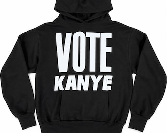 Vote Kanye Hoodie, Unisex Grafik Pullover Sweatshirt, Bold Letter Print Hoodie, übergroße Streetwear