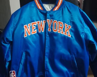 90er Jahre Vintage New York Knicks Satin Bomberjacke