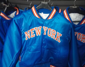 New York Knicks Vintage 90s Satin Varsity Jacket