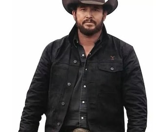 Yellowstone Rip Jacke | Cole Hauser Schwarze Baumwoll Jacke
