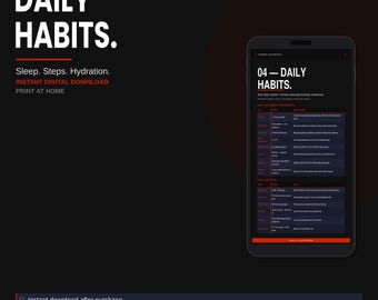 Daily Habits Guide | Sleep, Steps, Hydration Tracker (Digital Download)
