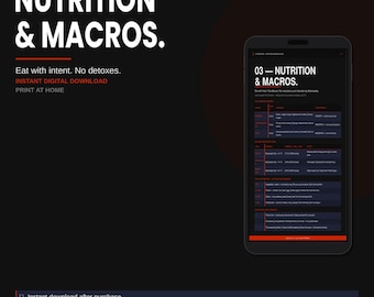 Macro Nutrition Guide PDF | Calorie Protein Plan (Digital Download)