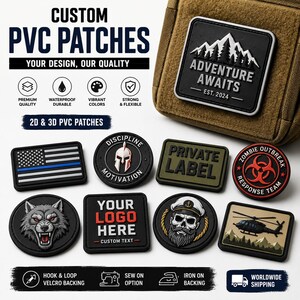Custom PVC Rubber Patches | Personalized 2D & 3D Logo Patch | Velcro Iron On Sew On | Custom Morale Patch | Business Branding