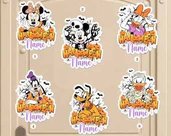 Personalized Disney Cruise Halloween Magnet, Mickey Minnie Donald Daisy Goofy Pluto Halloween Stateroom Decor, Halloween The High Seas